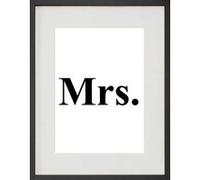 Cadre Photo Mr & Mrs 30x40cm avec Passe Partout Tableau Bois Verre (NOIR) NOIR G