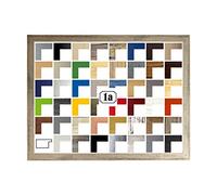 Cadre photo multicolore - 68 x 92 cm - En métal brillant - Aspect rouillé - 92 x 68 cm - Avec paroi arrière blanche et verre acrylique antireflet