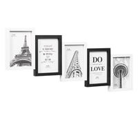 Cadre Photo Multiple Bois MDF Collage Porte Blanc Noir Plusieurs Mesures