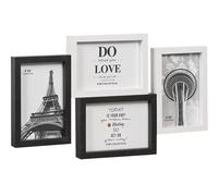 Cadre Photo Multiple Mosaïque Bois MDF Porte Photo Blanc Noir Plusieurs Mesures