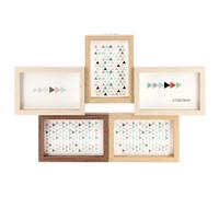 Cadre photo multivues BRIO Scandi multivues pour 5 photos 10x15 - 3 couleurs : blanc, bois brut et naturel