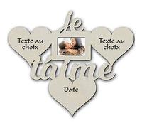 Cadre photo Mural 10x15 Romantique "Je T'Aime" Avec Lumière Led - Cadeau Unique Pour Les Couples, Mari, Femme, Petit Ami, Petite Amie - Nom Ou Texte Personnalisable.