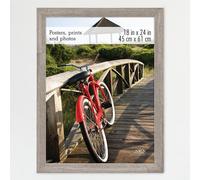 Cadre photo mural vertical et horizontal en bois de grange 45 x 61 cm pour photos, affiches et impressions d'art (lot de 1)