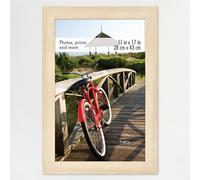 Cadre photo mural vertical et horizontal en bois naturel de 28 x 43 cm pour photos, affiches et impressions d'art (lot de 1)