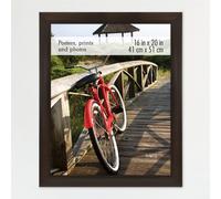 Cadre photo mural vertical et horizontal MCS 16 x 20 cm, motif grain de bois expresso, pour photos, affiches et impressions d'art (lot de 1)