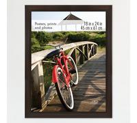 Cadre photo mural vertical et horizontal MCS 18 x 24, motif grain de bois expresso, pour photos, affiches et impressions d'art (1 paquet)