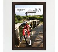 Cadre photo mural vertical et horizontal MCS 40 x 60 cm, motif grain de bois expresso, pour photos, affiches et impressions d'art (lot de 1)