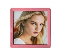 Cadre photo musical à faire soi-même avec Bluetooth et enregistrement - Haut-parleur magnétique pour réfrigérateur avec support de bureau - Cadeau personnalisé pour elle/lui (rose)