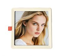 Cadre photo musical à faire soi-même avec Bluetooth et enregistrement - Haut-parleur magnétique pour réfrigérateur avec support de bureau - Cadeau personnalisé pour elle/lui (blanc)