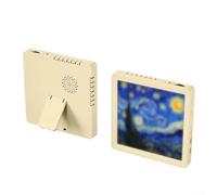 Cadre photo musical, dos magnétique, boutons de volume réglables, compatible avec carte TF, batterie rechargeable et audio réglable (abricot)