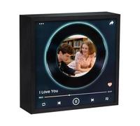 Cadre photo musical personnalisé haut-parleur Bluetooth, images et texte personnalisés, veilleuse d'ambiance haut-parleur Bluetooth, cadeaux de musique personnalisés pour couple amoureux, famille
