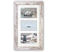Cadre Photo - Nelson - Bois Blanc Brun - 3 Photos 13x18 cm - Design Contemporain - Rectangulaire