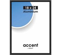 Cadre photo aluminium noir Accent l.18 x H.24 cm