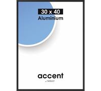 Cadre photo aluminium noir Accent l.30 x H.40 cm
