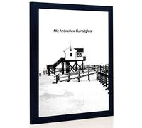 Cadre photo noir avec verre antireflet - Taille de l'image 59,4x84 cm - Largeur de baguette 30 mm