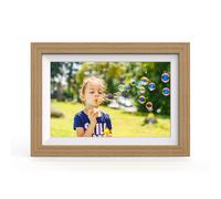 Cadre photo numérique 10,1" avec application Frameo, 32 Go - Marron clair