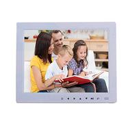 Cadre Photo Numérique 10,4 Pouces 16 Go Haute Résolution 800x600 avec Boutons Tactiles Et Télécommande,Smart Cadre Photo Écran avec Lecteur Photo/Musique/Vidéo/Calendrier/Alarme (Color : White)