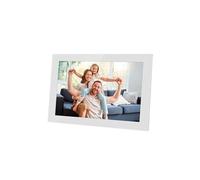 AgfaPhoto Cadre photo numérique APF1000WIFIGLWH 10 pouces Wi‑Fi 32 Go Appli FRAMEO Bois