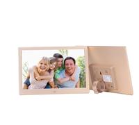 Cadre Photo numérique 12 Pouces Lecture en Boucle vidéo/Image Album Photo électronique pour la Maison Le Bureau la publicité en Magasin(Champagne Gold)