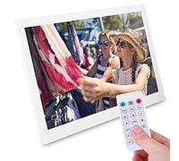 Cadre Photo Numérique 15,4 Pouces, 1280 * 800 Cadre Numérique Grand Écran avec Télécommande, Automatique/Photo/Musique/Lecteur vidéo/Horloge/Calendrier,Prise en Charge USB et Carte SD