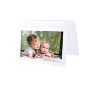 Cadre Photo Numérique 15.4 Pouces LED Avec Télécommande Et Haut-Parleurs Intégrés Blanc
