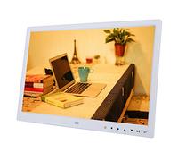 Cadre Photo numérique 15 Pouces, Cadre Photo numérique à écran Tactile USB 2.0 1280 * 800 HD avec réveil/Lecteur de Film de Calendrier, pour Les familles et Les Amis. (Blanc)