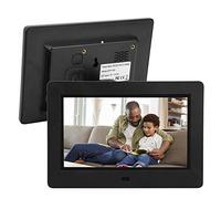 Cadre photo numérique, 16:9 800 * 480 Prise en charge haute résolution pour le stockage, MS, disque U jusqu'à 32 Go de soutien JPEG/JPG, BMP pour amis, enfants, parents avec support (noir)