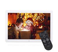 Cadre Photo numérique, 17 Pouces 1440 * 900 HD, Lecteur de Musique et vidéo/réveil/Calendrier Prend en USB et Carte SD de 32 Go (Blanc)