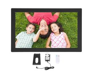 Cadre Photo Numérique 17 Pouces pour Grands-Parents, écran LCD 17 Pouces 1080P HD, Cadres Muraux FHD, Grande Photo, Fonction Calendrier et Réveil Intégrés, Cadeau de Noël,