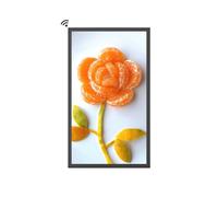 Cadre photo numérique 32 pouces, écran Full HD 1920*1080 IPS, facile à installer, version autonome/réseau en option, télécommande, haut-parleurs intégrés, montage mural ( Color : Black , Size : With w