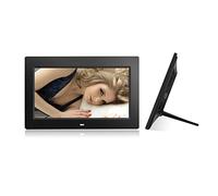 Cadre Photo Numérique 9 Pouces avec Télécommande, Cadres Numérique Intelligent HD 800x480 (16:9), Écran D'affichage IPS Haute Résolution,Lecteur Photo/Musique/Vidéo/Alarme/Calendrier (Color : Black)