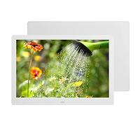 Cadre Photo Numérique à écran Large HD 14 Pouces avec Horloge électronique et Fonction Calendrier pour Plusieurs Appareils Multimédias, AC100-240V (Blanc)