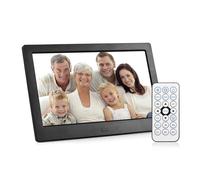 Cadre Photo Numérique avec Écran IPS De 10.1 Pouces, Album Électronique De Bureau avec Télécommande, Fonctions Photo/vidéo/Musique/Horloge/Calendrier Easy Partager