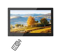 Cadre Photo numérique avec écran IPS de 13 Pouces, Cadres Photo numériques avec emplacements pour Carte SD USB et télécommande, Cadre Photo numérique HD 16:9, écran Large, Blanc