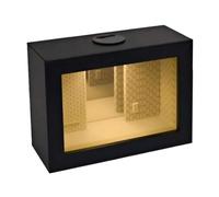Cadre photo numérique compact de 6,3 x 9 cm avec design décoratif noir et boîtier en ABS - Cadre photo électronique de bureau noir décoratif pour affichage de bureau