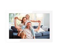 AgfaPhoto Cadre photo numérique APF1000WIFIGLWH 10 pouces Wi‑Fi 32 Go Appli FRAMEO Bois