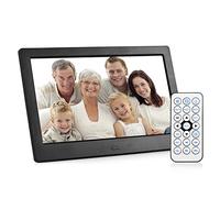 Cadre photo numérique de 10,1 pouces, Andoer Cadre photo numérique, écran IPS, photo/vidéo/musique/horloge/fonctions de calendrier avec support arrière et télécommande