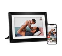Cadre photo numérique en bois - Wifi - 10,1" - En bois de chêne - Avec mémoire de 32 Go - Écran tactile IPS 1280 x 800 - Partage instantané des photos/vidéos via l'application Frameo - Cadeaux pour