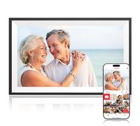 Cadre photo numérique Frameo 15,6 pouces grand cadre photo numérique WiFi, écran tactile IPS 1920 x 1080, 32 Go, partage instantané de photos, cadre photo électronique, cadeau pour maman, pendaison de