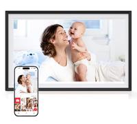 Cadre photo numérique Frameo 39,6 cm - Wi-Fi - 32 Go - Écran tactile HD IPS 1920 x 1080 - Montage sur table et mural - Cadre numérique pour partager des photos et des vidéos via l'application Frameo