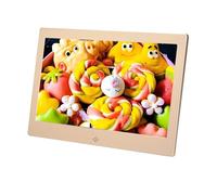 Cadre Photo numérique Haute définition de 10,1 Pouces avec télécommande ; Lit des Images/vidéos/Musique ; Écran Tactile Haute définition ;(Gold)