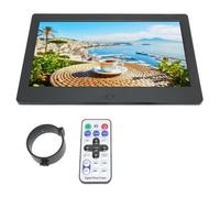 Cadre Photo Numérique HD 10,1 Pouces 1024x600 Écran LCD Cadre Photo avec Télécommande 110-240V (Prise UE Noire) SURENHAP