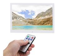 Cadre Photo numérique HD 15 Pouces Album électronique avec Boutons physiques Télécommande pour Les Amis Les Parents et Les Enfants(White)