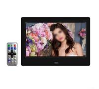 Cadre photo numérique IPS de 17,8 cm, écran LCD haute résolution, support de cadre photo électronique, lecteur vidéo et images, fonction calendrier (noir)