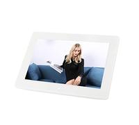 Cadre Photo Numérique LED HD 8 Pouces avec Aperçu Image Fonction Minuterie Lecture Vidéo Sortie Stéréo Résolution 1080P Blanc Prise UE