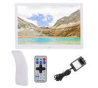 Cadre photo numérique multimédia, écran LED 15 pouces avec réglages ajustables et extension de stockage, écran tactile et télécommande pour le
