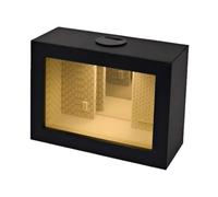 Cadre photo numérique pour affichage de bureau, 16,3 x 9 cm, cadre photo électronique compact avec design décoratif noir et boîtier en ABS, photo numérique de bureau, petite image électronique