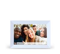 PRIXTON Cadre Photo Numérique Prado avec WiFi, Écran Tactile 10”, Résolution HD 1280x800, Mémoire RAM 1 Go / 16 Go, Haut-Parleur 2 W, Application Mobile, Entrées USB et Carte SD, Couleur Blanc