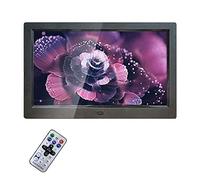Cadre Photo numérique Spacmirrors, Cadres Photo numériques HD 10 Pouces, écran Large LED 16: 9 avec emplacements pour Carte USB/SD et Image numérique télécommandée (Noir)