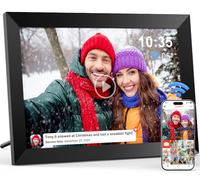 Cadre photo numérique WiFi 10,1", 1280 x 800 IPS LCD Écran tactile Smart Digital Cadre photo numérique intégré 32 Go de mémoire, rotation automatique, partage de photos/vidéos via Frameo (Noir)